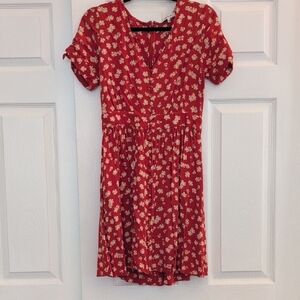 Madewell Size 2 Button-Front Tie-Sleeve Retro Dress